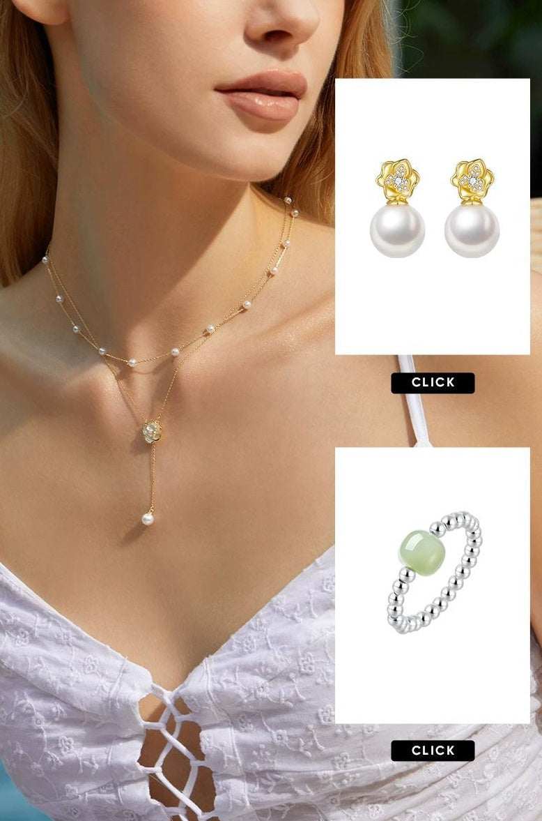 DOUBLE LAYER PEARL CAMELLIA NECKLACE