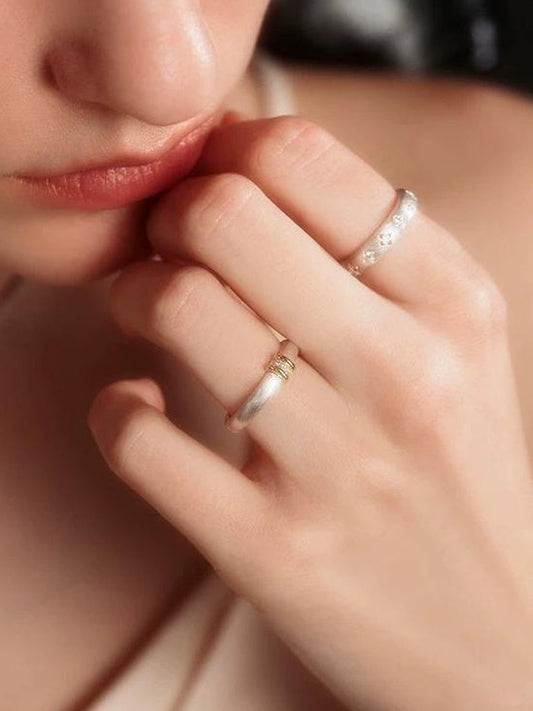 AUTUMN SILVER BRUSHED RING