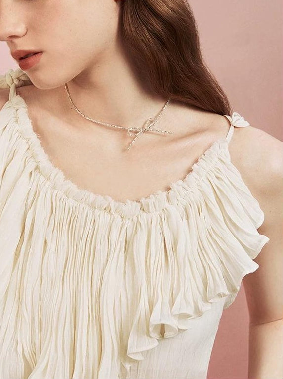 ELEGANT SILVER COLLARBONE NECKLACE