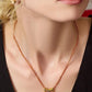GOLD RED HEART PENDANT NECKLACE