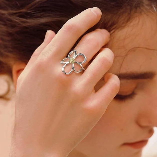 FLORAL OPEN RING JEWELRY