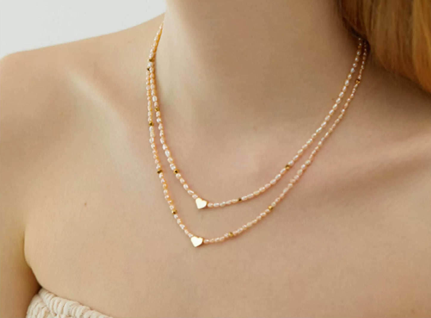 RETRO PINK PEARL NECKLACE