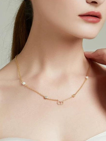RHINESTONE PEARL NECKLACE