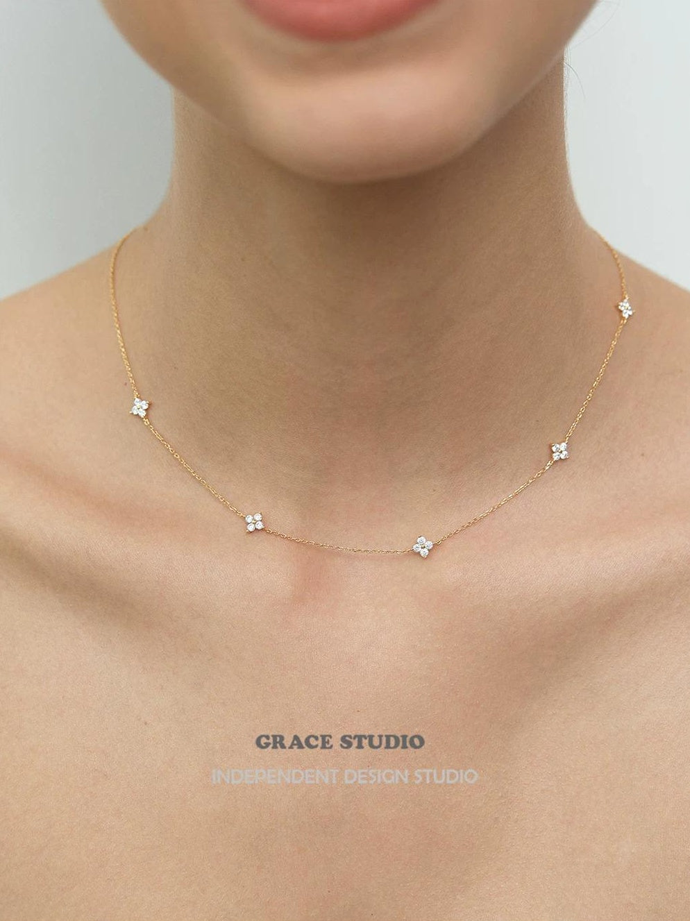 STERLING SILVER CLOVER NECKLACE