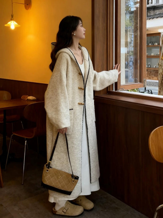 HOODED KNIT SWEATER JACKET