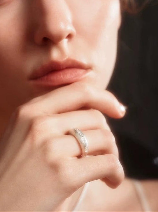 AUTUMN SILVER BRUSHED RING