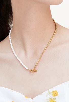 BAROQUE PEARL COLLARBONE NECKLACE