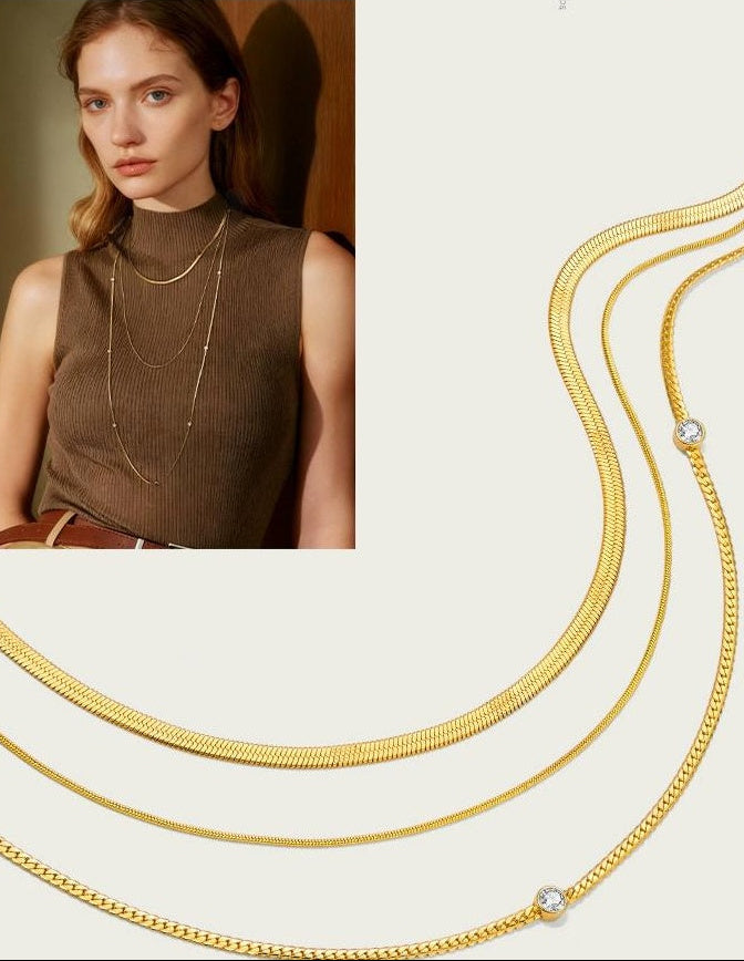 GOLD SNAKE BONE NECKLACE