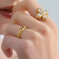 VINTAGE GOLD CLOVER RING SET