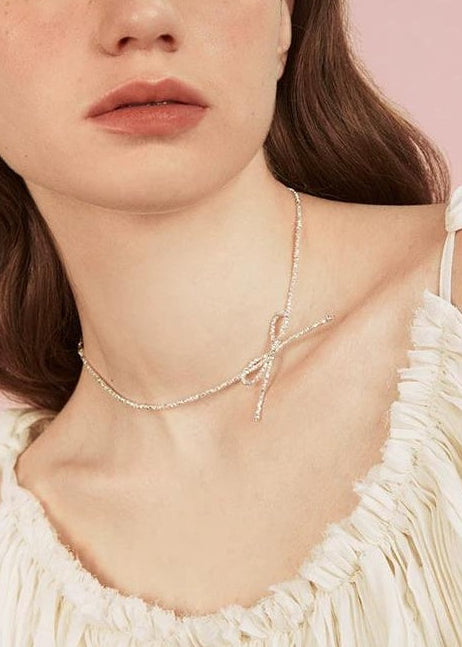 ELEGANT SILVER COLLARBONE NECKLACE
