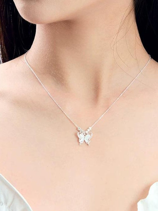 FAUX CAT'S EYE BUTTERFLY NECKLACE