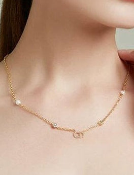 RHINESTONE PEARL NECKLACE