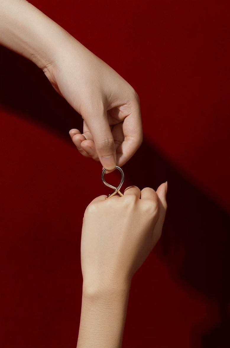 GEOMETRIC COUPLE RINGS SET