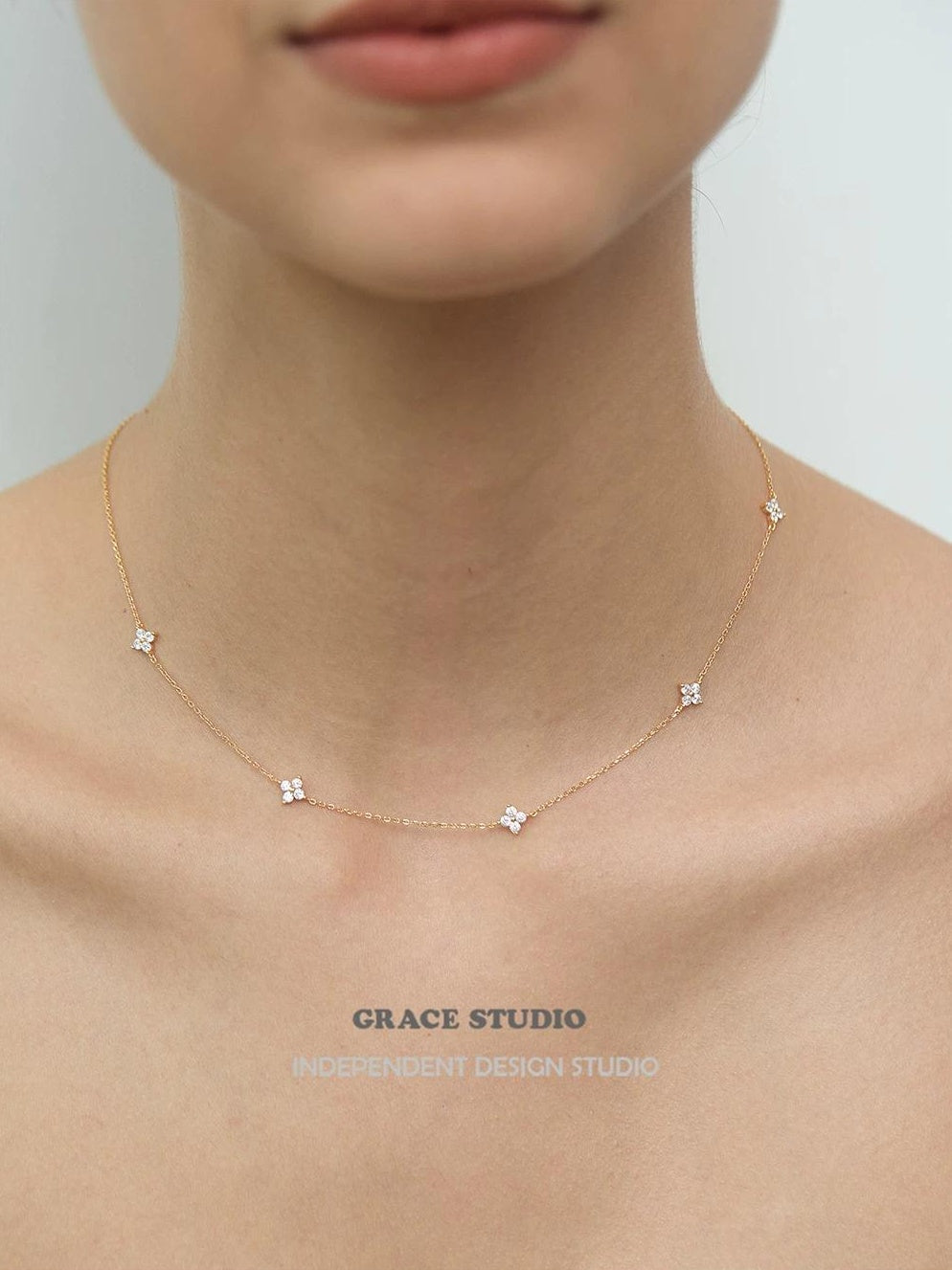 STERLING SILVER CLOVER NECKLACE