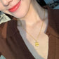 KOREAN CURLED-EDGE PENDANT NECKLACE