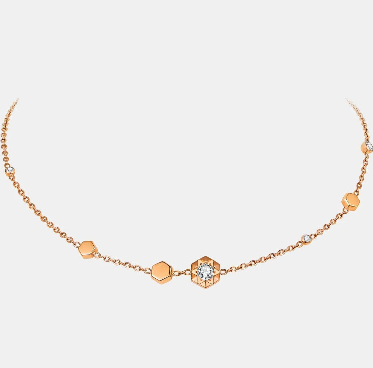 ROSE GOLD ZIRCONIA COLLARBONE NECKLACE
