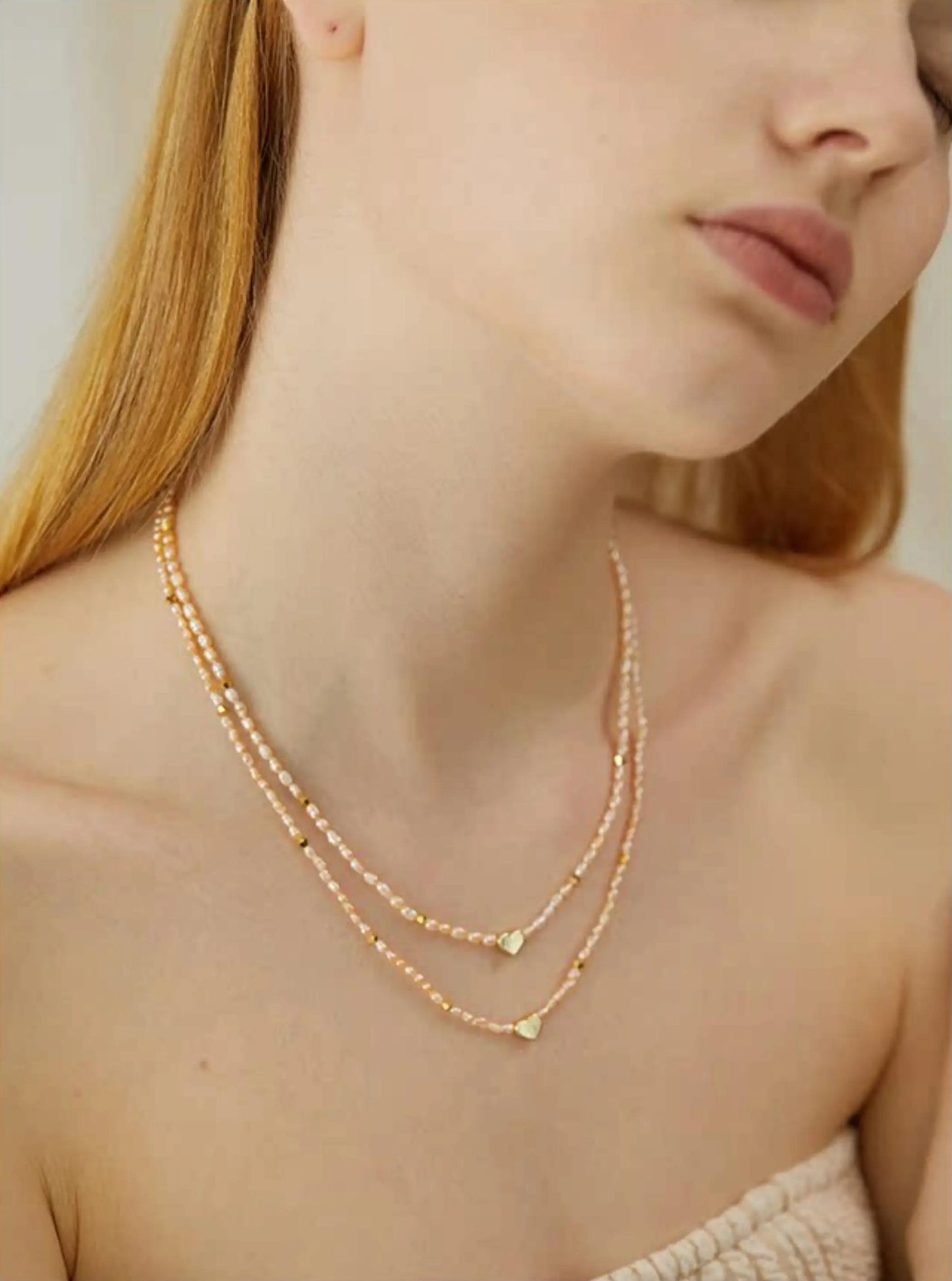 RETRO PINK PEARL NECKLACE