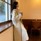 HOODED KNIT SWEATER JACKET