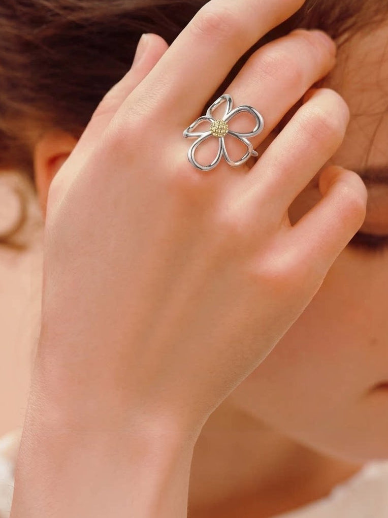 FLORAL OPEN RING JEWELRY