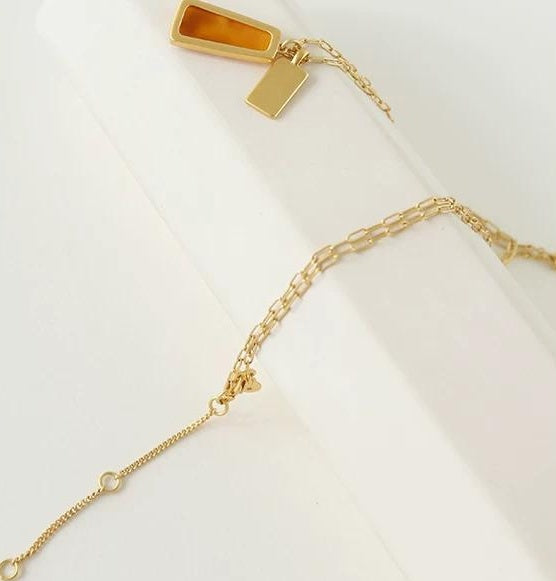 GEOMETRIC PENDANT LONG NECKLACE