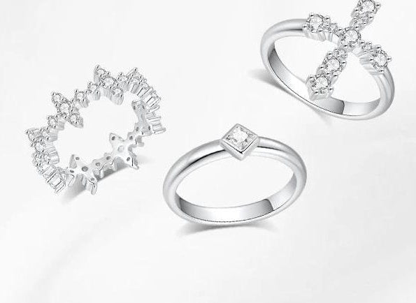 SILVER ZIRCONIA STACKING RING