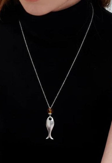 HERRINGBONE PENDANT NECKLACE