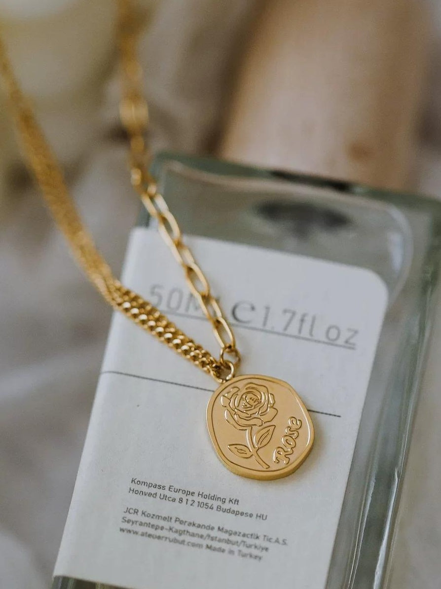 LUXURY ROUND-PLATE CHAIN NECKLACE