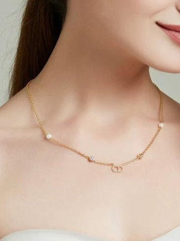 RHINESTONE PEARL NECKLACE