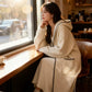 HOODED KNIT SWEATER JACKET
