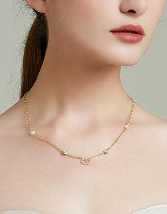 RHINESTONE PEARL NECKLACE