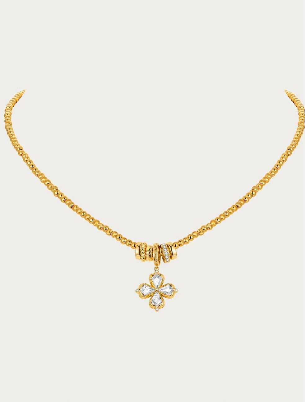 GOLD CLOVER NECKLACE SWEATER CHAIN