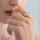 VINTAGE GOLD CLOVER RING SET