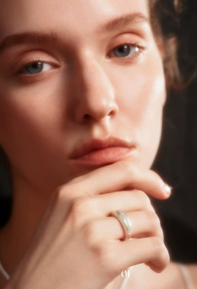 AUTUMN SILVER BRUSHED RING