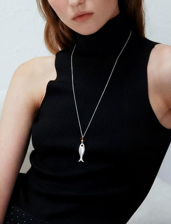 HERRINGBONE PENDANT NECKLACE