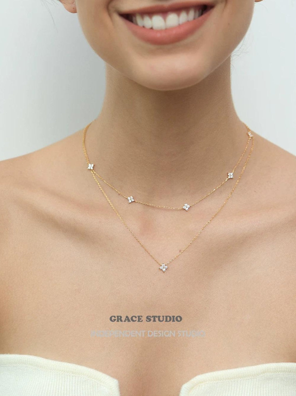 STERLING SILVER CLOVER NECKLACE