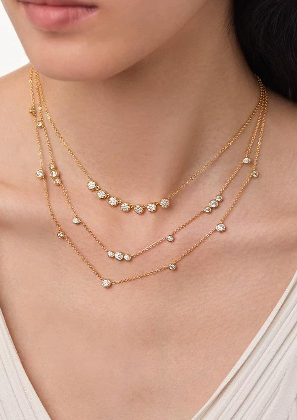 WILLOW GOLD ZIRCONIA NECKLACE