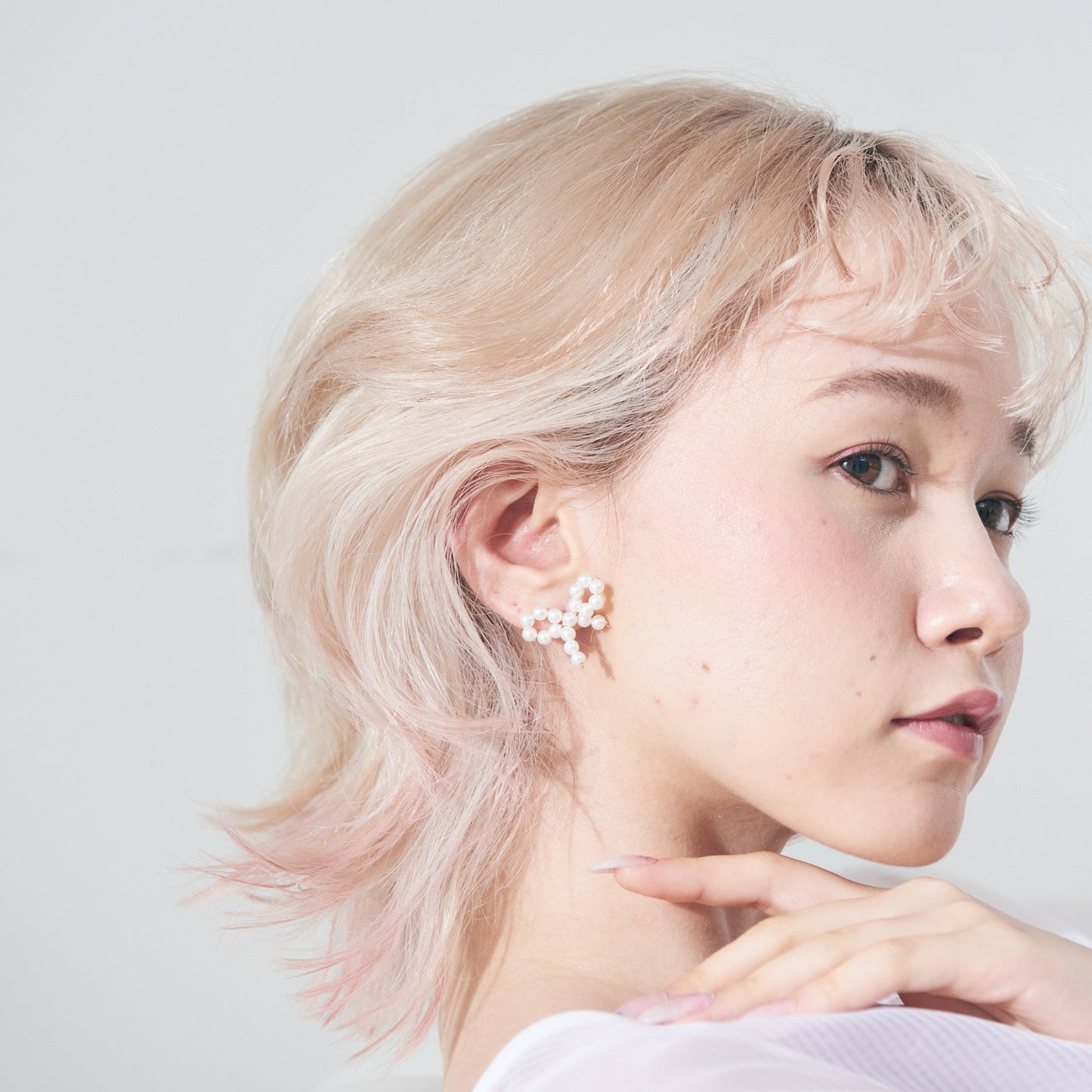 Pearl Mini Bow Pierce/Earrings