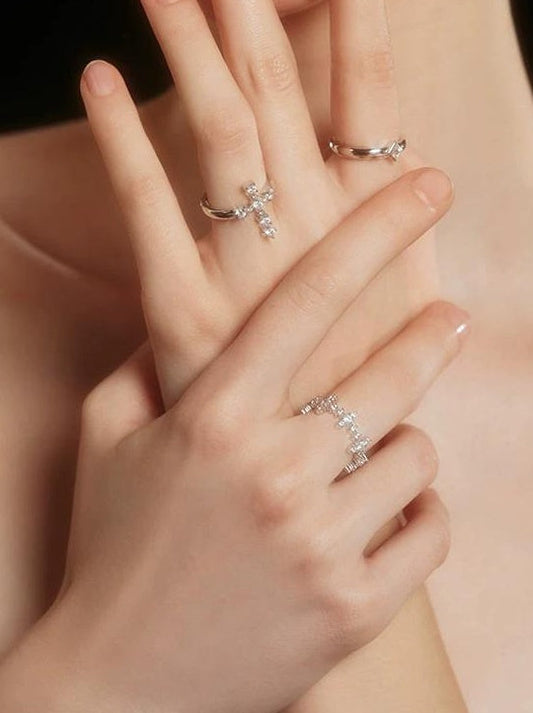 SILVER ZIRCONIA STACKING RING