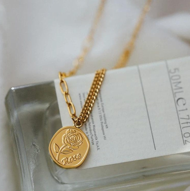 LUXURY ROUND-PLATE CHAIN NECKLACE
