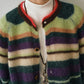 LUXURY MOHAIR STRIPED KNIT SWEATER