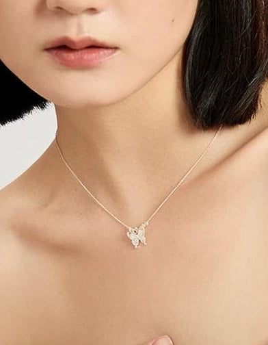 FAUX CAT'S EYE BUTTERFLY NECKLACE