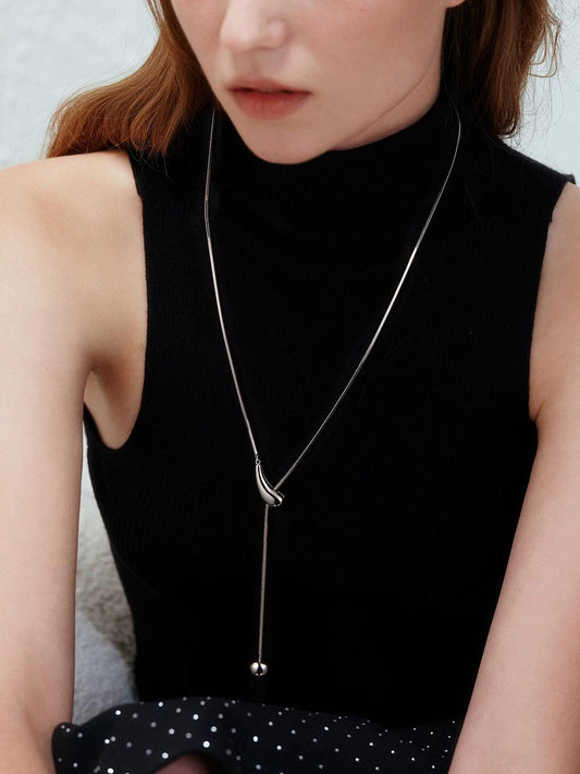 WATER DROP PENDANT SWEATER NECKLACE