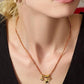 GOLD RED HEART PENDANT NECKLACE