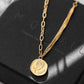 LUXURY ROUND-PLATE CHAIN NECKLACE