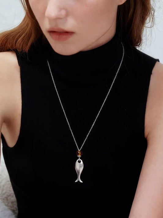 HERRINGBONE PENDANT NECKLACE