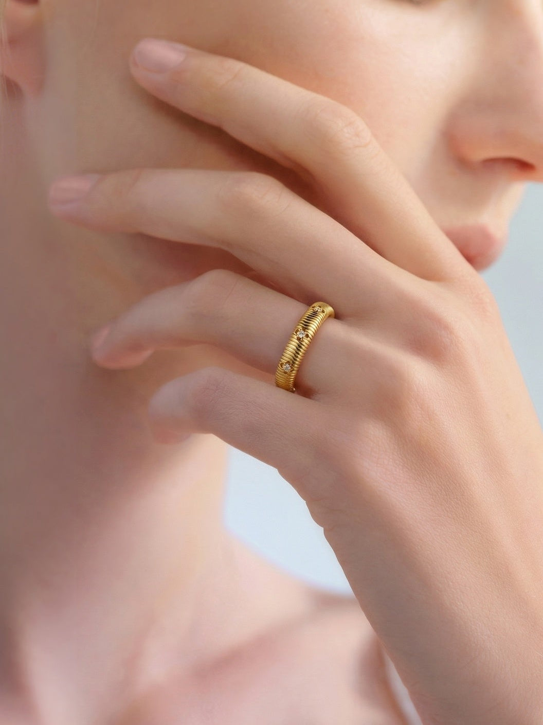 VINTAGE GOLD CLOVER RING SET