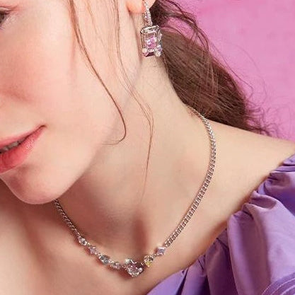 PINK HEART COLLARBONE NECKLACE