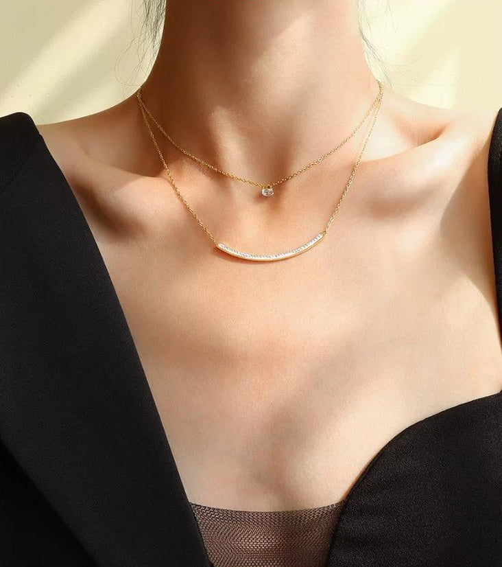 ZIRCONIA LAYERED NECKLACE