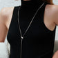 WATER DROP PENDANT SWEATER NECKLACE