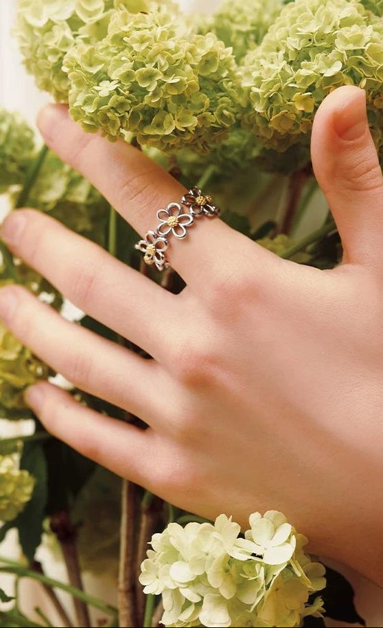FLORAL OPEN RING JEWELRY